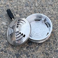 Tempat Arang Hookah Arab dari Aluminium Alloy Berlapis Metalik, Anti Panas, Tahan Angin, Dilengkapi Kertas Timah