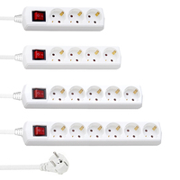 Prise de rallonge électrique EU Multiple Power Strip Three Way Extension Cord EU Plug With Switch Adapter Germany Plug to Israel