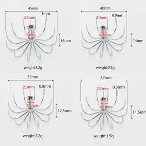 Hameçons à ardillons en acier inoxydable pour la pêche en eau salée, adaptés aux prises telles que les crevettes, les poulpes et les calmars - Product Image 3