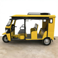 Tricycle à essence robuste pour passagers, 3 roues, avec toit entièrement couvert par une bâche de pluie, porte-bagages et roue de secours, idéal pour la ville