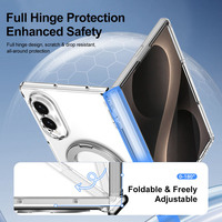 Étui magnétique pliable anti-jaunissement transparent 360° °   Support rotatif pour anneau, couvercle de charnière, film de protection d'écran antichoc pour Samsung Galaxy Z Fold 8