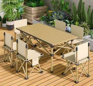 Ensemble de <span class=keywords><strong>table</strong></span> <span class=keywords><strong>pliante</strong></span> portable <span class=keywords><strong>et</strong></span> de <span class=keywords><strong>chaise</strong></span> Kermit Moon à dossier haut <span class=keywords><strong>pour</strong></span> le <span class=keywords><strong>camping</strong></span> en plein air, les pique-niques, les barbecues <span class=keywords><strong>et</strong></span> les voitures, meubles d'extérieur - Product Image 3