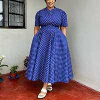 Robe populaire grande taille pour femme, été 2025, à manches courtes, col en V, imprimé pois bohème