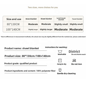 Couverture européenne américaine portable Fermeture à boutons confortable <span class=keywords><strong>Rayé</strong></span>/<span class=keywords><strong>Plaid</strong></span> Chaleur Polyester Poncho Châle pour bureau à domicile - Product Image 3
