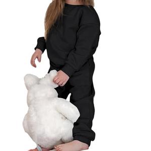 Conjunto de Dos Piezas Casual de Primavera para Niños y Niñas, Sudadera con Capucha de Lana de Color Sólido y Pantalones de Lona, Versión Coreana - Product Image 2