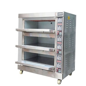 Four à Pâtisserie Électrique <span class=keywords><strong>Professionnel</strong></span> Commercial <span class=keywords><strong>Petit</strong></span> Format à 3 Étages et 9 Plaques avec Vapeur Équipement <span class=keywords><strong>de</strong></span> Boulangerie - Product Image 3