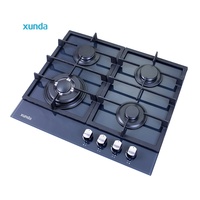 Cuisinière à gaz encastrable Xunda, 4 brûleurs, verre 8 mm, prix usine, pour camping-car et hôtel