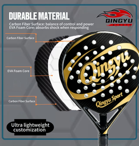 Raquetas <span class=keywords><strong>de</strong></span> Pádel Qingyu Sport <span class=keywords><strong>de</strong></span> Alta Calidad, Carbono 24k, Logotipo Personalizado, Super Power, Superficie 3D, Descuentos por Volumen - Product Image 4