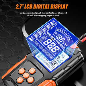 เครื่องทดสอบแบตเตอรี่รถยนต์ FOXSUR 12V 24V VRLA GEL AGM สำหรับยานยนต์ ทดสอบการสตาร์ทแบบรวดเร็ว พร้อมปลั๊กทดสอบ สำหรับรถจักรยานยนต์ - Product Image 3