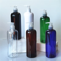 Bouteille en plastique transparente de 100 ml, 300 ml, 4 oz, 12 oz, type Boston Round, avec pompe, pour savon liquide, lotion, shampoing