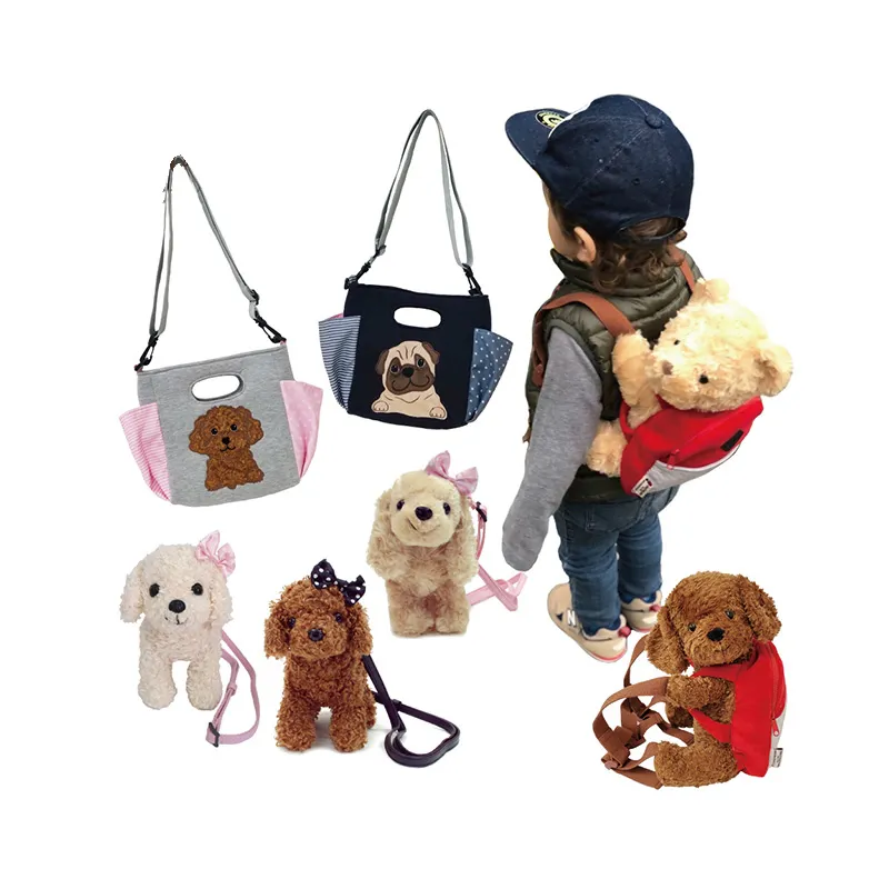 Human-grade material universal toy plushie backpack with plush doll