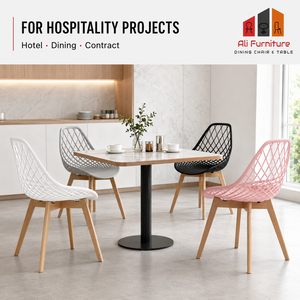 <span class=keywords><strong>Chaise</strong></span> de salle à manger respirante à dossier creux, légère et facile à nettoyer, avec pieds en bois massif, pour la maison, le café et le restaurant - Vente en gros usine - Product Image 4