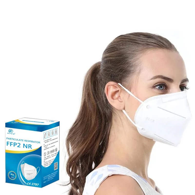 Hot Factory New Material KN95 FFP2 Respirator Mask Non-woven Fabric 5ply Protective Face Mask Fashion White Mask for Adults