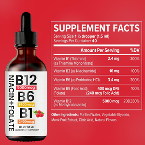 Complejo de <span class=keywords><strong>Vitamina</strong></span> <span class=keywords><strong>B</strong></span> OEM en Gotas Líquidas Sublinguales, Complejo de <span class=keywords><strong>Vitamina</strong></span> <span class=keywords><strong>B</strong></span> Líquida, <span class=keywords><strong>Vitamina</strong></span> B1 B3 B6 <span class=keywords><strong>B12</strong></span>, Suplemento para Apoyar el Metabolismo - Product Image 3