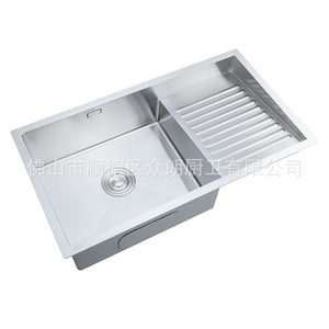 Évier à linge en acier inoxydable 604470448044, installation sur comptoir avec planche à laver, surface polie, multifonctionnel - Product Image 4