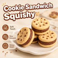 Jouet anti-stress populaire en forme de biscuit sandwich, en gelée de vaseline, à rebond lent, simulé, fait main