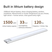 20CM PIR Détecteur de mouvement Port USB Rechargeable Cuisine Toilette Veilleuse Cabinet LED Lumières Armoire Lumière