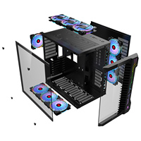 Faible MOQ, panneau en verre aluminium RGB, ATX, table, ordinateur de bureau, boîtier de jeu, boîtier d'ordinateur de jeu, boîtier de PC gamer