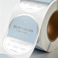 Étiquette personnalisée en feuille d'argent nacrée, résistante à l'humidité, autocollante pour l'emballage des pots de yaourt et de crème