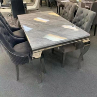 Meubles de salle à manger nordiques, table à manger de luxe avec plateau en marbre, ensemble de 6 chaises, bureau à manger rectangulaire sur mesure et chaises