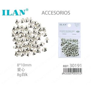 Perline Metalliche a Forma di Cuore Ilan 8x10mm Argento per Accessori Artigianali - Product Image 1