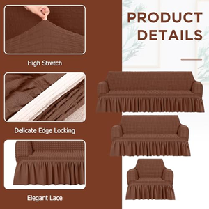 Wholesale Sofa Slipcover Set 4/3/2/1 Seat Knitted <b>Stretch</b> Jacquard Sofa Couch Cover with Shirt for Home Decor - Product Image 2