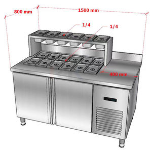 طاولة تحضير البيتزا المبردة RTK، عرض السلطة، ثلاجة تحضير السندويشات، معدات تبريد مخصصة - Product Image 3
