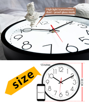 Grosir Pabrik Jam Dinding Digital 3D Modern 12 "30cm Warna Emas, Jam Dinding Quartz Senyap Custom