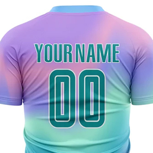 Maillot de football personnalisé sublimé pour adulte, manches courtes, anti-transpiration, nom de l'équipe imprimé, bleu noir, coupe athlétique - Product Image 5