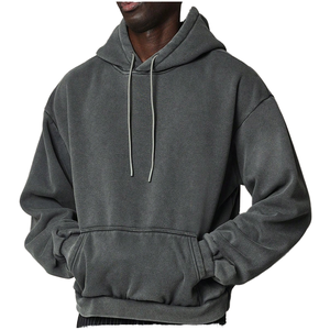 Nuevas sudaderas con capucha de diseño transpirable para hombre, personalizadas, con hombros caídos, con efecto lavado ácido, para uso casual en otoño, a buen precio. - Product Image 1
