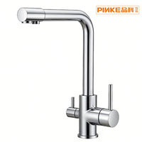 Robinet purificateur d'eau domestique à montage sur comptoir, pour eau potable directe, à osmose inverse, en laiton et céramique, monotrou, rotatif, à double poignée