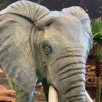 Réplique d'éléphant asiatique animatronique grandeur nature, statue d'animal sauvage robotique, modèle réaliste de pachyderme pour exposition zoologique