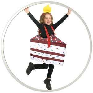 Costume d'Halloween pour enfants en forme de tranche de gâteau d'anniversaire, tenue tunique de fête imprimée gâteau, vêtements de jeu de rôle sur le thème alimentaire - Product Image 1