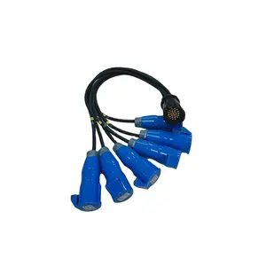 socapex breakout cord to CEE 16a power connector for stage lighting and sound