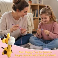 Kit de crochet pour petits animaux au design original, ensemble de fil de coton, crochets à crochet pour débutants, cadeau fait main Herway
