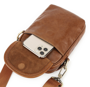 Sac à <span class=keywords><strong>bandoulière</strong></span> en cuir pour hommes, avec boucle magnétique, grande capacité, bretelles réglables - Product Image 6
