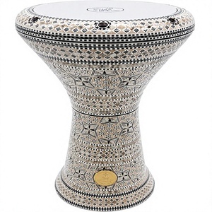 Gawharet El Fan 17,5 pouces, darbuka égyptienne professionnelle en nacre, forme étoile hexagonale - Product Image 1