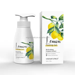 Private Label Lemon Facial Cleanser Whitening Face Wash Gel Foam Lemon Peeling Deep Cleansing Gel