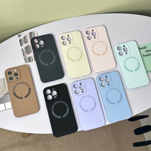 Chính Xác Máy Ảnh Khung Điện Thoại Từ Trường Hợp Đối Với <span class=keywords><strong>iPhone</strong></span> 16 15 Pro Max Lót Với Nhung Vải Chống Sốc Silicone Điện Thoại Di Động Bìa - Product Image 1