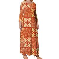 Nouveau design robe tribale samoane polynésienne grande taille robes maxi décontractées pour femmes robe personnalisée en polyester et coton extensible de qualité supérieure