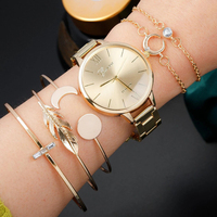 6 Buah 2022 Jam Tangan Wanita Mewah Set Gelang Jam Tangan Fashion Wanita Jam Tangan Kuarsa Gaun Jam Wanita CD065