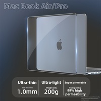 Casing pelindung keras transparan ringan bahan PC casing pelindung Solid ramping untuk MacBook Air casing untuk Apple Laptop 13 15 inci