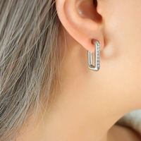 Pendientes de Aro Lisos de Plata de Ley y Latón con Baño de Oro 14k/18k y Circonitas, Hipoalergénicos, de Moda para Mujer, Venta al por Mayor para Fiestas