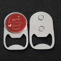 Ouvre-bouteille personnalisé 2d Logo Lettre époxy Aimant pour réfrigérateur Ouvre-bière en argent Cadeaux souvenirs Ouvre-bouteille magnétique pour couple