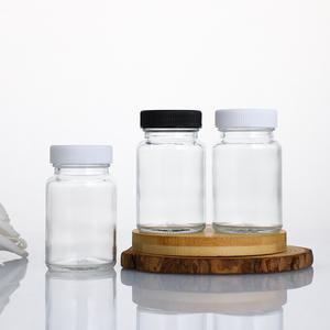 Muestra Gratuita de Frasco de Vidrio Transparente de Boca Ancha con Tapa de Plástico <span class=keywords><strong>para</strong></span> Pastillas, Cápsulas, Tabletas Farmacéuticas, Envase de Medicamentos - Product Image 6