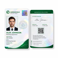 Carte RFID en matériau PETG durable, impression de badge d'identification personnalisé avec photo, carte intelligente NFC sans contact