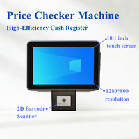 Máquina Verificadora de Precios con Pantalla Táctil de 10.1 Pulgadas y Escáner de Código de Barras 2D, Sistema de Verificación de Precios con Pantalla de Windows y Android, Caja Registradora para Tiendas