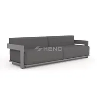 Canapé d'extérieur moderne de luxe en aluminium avec coussins imperméables, résistant à la rouille et au temps, idéal pour jardin et terrasse