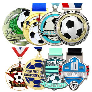 Médailles et trophées de football, boxe, BJJ, basketball, kickboxing en alliage de zinc plaqué or 3D personnalisés avec conception gratuite, 65 mm, 3 mm - Product Image 2