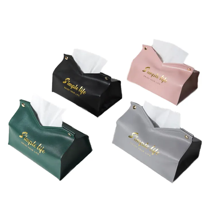 Luxe nordique Mini voiture porte-serviettes de haute qualité en cuir PU boîte de papier de soie pour salon mignon maison Table accessoire